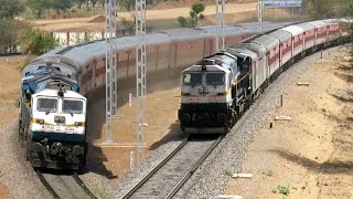 Aggressive EMDs & LHB Trains | Fast Diesel Trains at Asalpur Jobner | Indian Railways