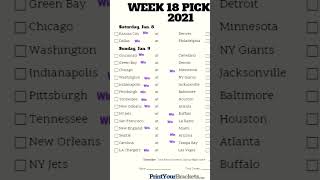 Week 18 predictions