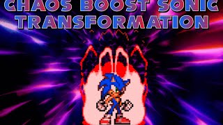 Chaos Boost Sonic Transformation ( My Very First Sticknodes Sprite Animation)