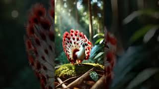 A small red white peacock #peacock #peacockcall #birds #aipeacock #nature #malikai  #cutebirds#mzai