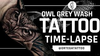 TATTOO TIME-LAPSE #103 | OWL GREY WASH