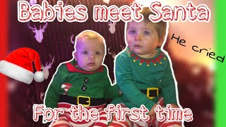 Babies Meet Santa For The First Time...FUNNY REACTION~ VLOGMAS DAY 11