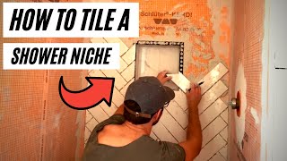 Herringbone Shower Niche // How to Install and Tile a Shower NICHE