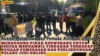 Aliansi Mahasiswa dan Pemuda Anti Judi Online Kembali Lakukan Aksi Unjuk Rasa di Depan Polda Sulsel