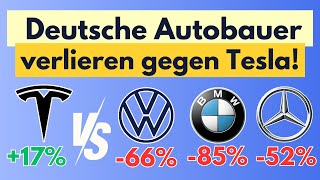 Deutsche Autobauer verlieren gegen Tesla! VW, BMW, Mercedes im Technologievergleich & Aktienanalyse.