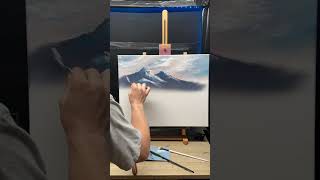 Fun Bob Ross style oil painting #artshorts #shorts #art #artist #artwork #easy #arts #shortsvideo