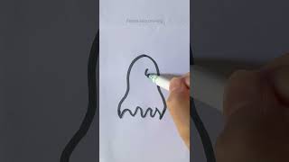 Very easy ghost 👻 drawing // Easy drawing #art #shorts #satisfying #painting