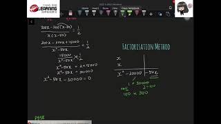 Y9 Maths D (Lesson 5) - Chap 2.6 Problems on Quadratic Equations