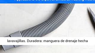 Alargador de manguera de desagüe de 2 m, con conector de manguera de desagüe y 2 abrazaderas