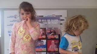 Elseanne (aged 5) & Fionn (aged 3) pledge not to eat farmed salmon!