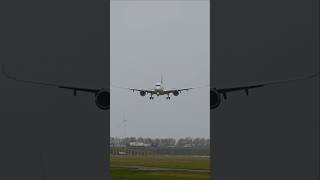 CROSSWIND🌬️ Seeing the Corendon A350 landing on rwg 18R #schiphol #planespotting #shorts #aviation