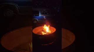 Solo Van Camping at Night With A Nice Campfire. 1989 Chevy G20 Van. #shorts