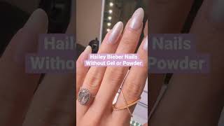 Hailey Bieber Nails Without Gel 🍩 #shorts #haileybieber #glazeddonutnails #haileybiebernails