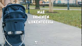 Näe lasten vaunut - ihminen - liikenteessä