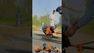 Amzing tricks started disel 999 hp peter with fire 🔥 & man power #amzing #fire #experiment