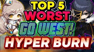 MapleStory TOP 5 WORST Classes to HYPER BURN in Dreamer GO WEST