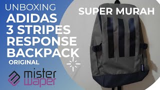 ADIDAS DISKON BESAR || UNBOXING ADIDAS 3 STRIPES RESPONSE BACKPACK