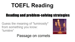 TOEFL Reading: reading and problem-solving strategies on comets