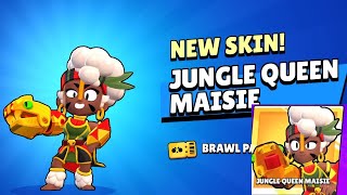 Unlocked Jungle Queen Maisie New Skin From Brawl Pass Season 18 - brawl stars - brawl talk