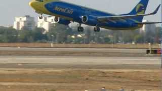 Aerosvit Boeing 737 taking off rwy 26 at Ben Gurion airport-Israel