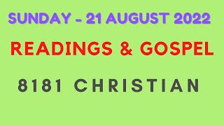 READINGS & GOSPEL | SUNDAY 21ST AUGUST 2022 | MASS | CHURCH