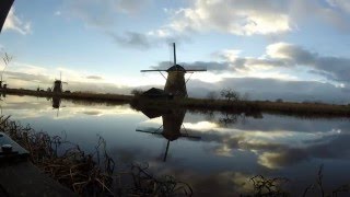 Kinderdijk at sunset