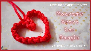 Macrame Heart Car Dangle | Easy Macrame Gift for Valentines Day