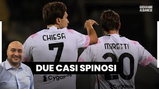 CHIESA JUVENTUS: ultime. INFORTUNIO MIRETTI: tempi di recupero