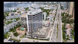 Aurora Residences Sunny Isles Beach Construction Progress Aerial Stock Footage (May 2021)