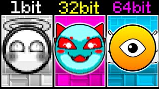 Custom Geometry Dash Faces but everytime more and more bits 16