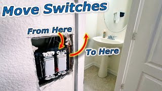 How To Move Light Switches INSIDE Bathroom From Outside