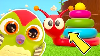 Learn colors for kids with a toy snail pyramid - Cartoons for kids & learning videos for babies