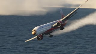 Emergency landing at Los Angeles airport // boeing 777-300