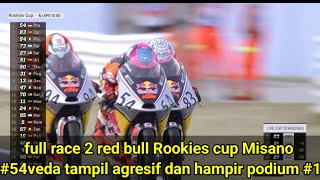 full race 2 red bull Rookies cup Misano #54veda tampil sangat agresif dan hampir podium #1