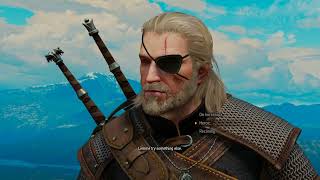 Geralt of Rivia aka The Snow White of Blaviken slaying griffin while helping a struggling artist.