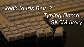 keeb.io Iris Rev. 3 Typing Demo - FR4 Sandwich, SKCM Ivory, Waxboiled