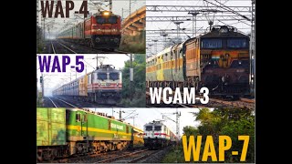 Powerful Pack of 5 Sprinting Electric Locomotives on display with variety of Trains! #wap4 #wap5