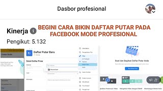 cara menambah kan daftar putar di Facebook mode profesional