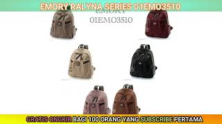 TAS RANSEL WANITA MODERN MODEL TERBARU , REVIEW TAS RANSEL EMORY TERBARU,EMORY RALYNA  01EMO3510