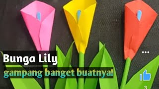 Belajar cara membuat bunga Lily dari kertas origami #bungakertas #shorts #vlogamatir