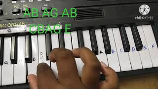 Airtel tune on piano with key notes