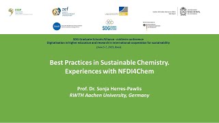 Best Practices in Sustainable Chemistry. Experiences with NFDI4Chem