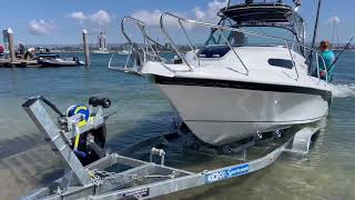 At the boat ramp with the Baysport 605 Offshore.