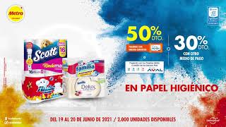 50% exclusivo para clientes inscritos a puntos cencosud o 30% EN PAPEL HIGÉNICO.