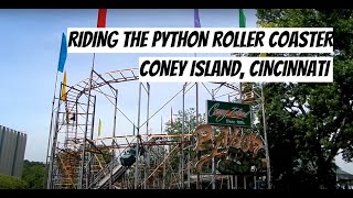 Riding the NOW DEFUNCT Python Roller Coaster at Old Coney Island Cincinnati (Its gone...)