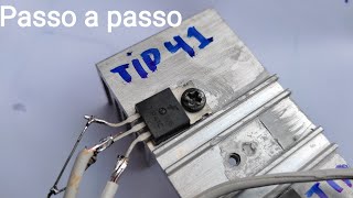 Amplificador Caseiro com TIP41 e 42 montagem