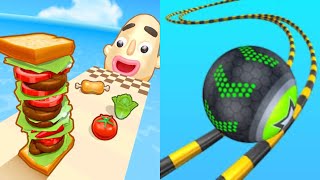 Sandwich Runner vs Going Balls - All Level Gameplay Android,iOS - NEW MOD APK MEGA UPDATE GAMEPLAY