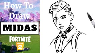 How To Draw MIDAS Easy! Step-by-step Tutorial On Drawing Chapter 2 Season 2 Fortnite Skin