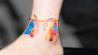 Delightful Ankle Bracelet Tattoos for Women