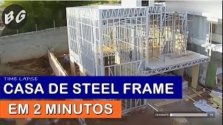 MONTANDO CASA DE STEEL FRAME EM 2 MINUTOS   Time Lapse